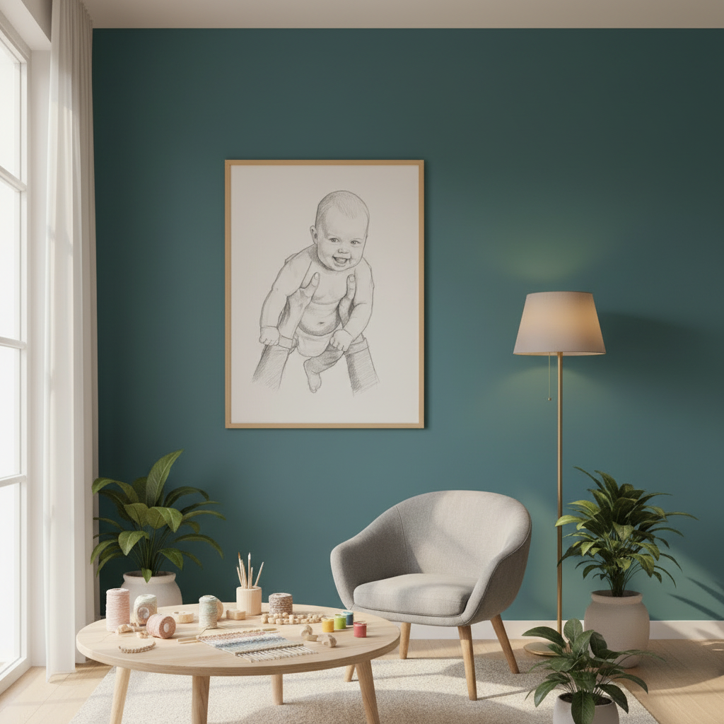 Custom couple poster with text - Hand-drawn artwork